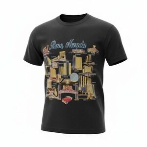 M Vintage 90's‎ Reno Nevada T Shirt Fruit of the Loom Graphic Tee Single Stitch